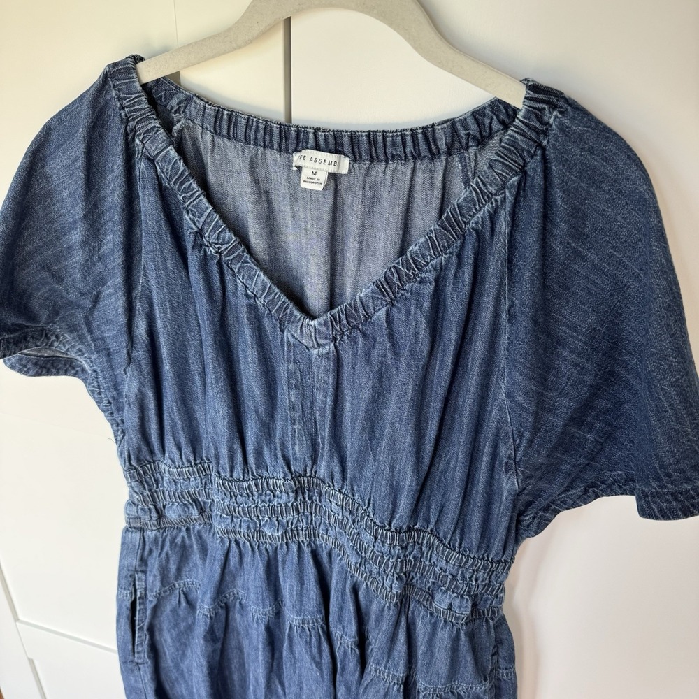 Blue Midi Denim Dress - Picture 3 of 10